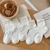 2026 Calcetines de Algodón para Mujer con Moño de Encaje de Tubo Corto Transpirables Finos de Primavera y Verano Dulces Versátiles Estilo Universitario Lindos
