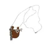 Diseño de Nicho Bolso Pequeño de Cuero Cadena Larga para Suéter con Lazo de Perla Estilo Ins Collar Personalizado Dulce y Fresco Accesorios para Mujer