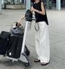 24387 Da Ai Mei Yi Yuan Verão 2026 Novo Estilo Colete Preto Sem Mangas Solto Calça Longa Wide-Leg Estilosa para Mulheres Tendência