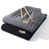 Pantalones Casuales de Color Sólido con Etiqueta de Seda de Hielo para Hombre, Pantalones Deportivos Finos de Pierna Recta y Ancha con Caída para Verano, Pantalones Versátiles de Moda para Hombre