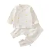 Conjunto Separado de Roupas de Outono para Bebê com Calças Cintura Alta Proteção da Barriga Roupa Íntima para Recém-Nascido Algodão Puro Sem Ossos Camada Base de Outono e Inverno para Bebê