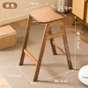 Taburete de Comedor de Nogal Negro Hogar Madera Maciza Taburete para Cambiar Zapatos Taburete de Montura Sala de Estar Moderno Simple Taburete Pequeño Taburete de Maquillaje