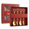 Conjunto de talheres criativos de aço inoxidável, colher pequena, garfo, caixa de presente de mão, amor internacional, colher de café, garfo de frutas