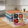 Contenedores de Acero Inoxidable para Snacks con Tapas de Silicona, Cajas de Snack Bento a Prueba de Fugas, Contenedores de Metal Reutilizables con Múltiples Compartimentos para Almuerzo, Aptos para Lavavajillas, Almacenamiento de Alimentos para Preparación de Comidas, Trabajo y Viajes
