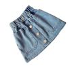 Saia Jeans Curta de Verão para Meninas Estilo Western de Bebê Infantil Distintiva Moderna Estilo Coreano Fashion Botão Celebridade da Internet Saia de Princesa