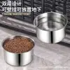 Pote Pet Espessado de Aço Inoxidável Gaiola de Cachorro Tigela de Beber Fixa Pendurada Alimentador de Comida para Gatos Tigela Simples para Cães Grandes