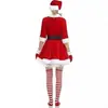 Novo Estilo Roupas de Natal Transfronteiriças Performance de Palco Cosplay Conjunto Vestido para Mulheres Adultas Fantasia de Performance de Palco