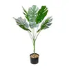 Ramo de Planta Verde Artificial Hoja de Plátano en Maceta, Hoja de Monstera, Hoja de Lluvia de Primavera, Platanero Viajero para Exhibición en Sala de Estar del Hogar Plantas Falsas