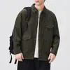 Roupas Masculinas Fengshe / Nova Jaqueta Masculina Retrô Japonesa de Trabalho com Retalhos Solta Casual Estilo Americano para Primavera e Outono