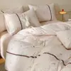 Conjunto de Roupa de Cama de Algodão Floral Pequeno Estilo Francês Pastoral, Capa de Edredom com Borda de Renda de Algodão Puro, Lençol de Cama, Roupa de Cama Muito Bonita