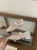Sandalias de Verano Huecas de Nuevo Estilo con Tacón Grueso para Mujer, Zapatos de Red, Zapatos de Malla, Planos Mary Jane 2026, Zapatos de Ballet para Mujer