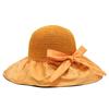 Verano Nuevo Japonés Artístico Orilla del Mar Negro Goma Protector Solar Sombrero de Pescador Cubre-Cara Sombrero para el Sol Sombrero de Sol de Paja Combinable para Mujer