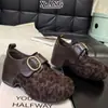 Cuero Genuino Estilo Vintage Suela Gruesa Tacón Oculto Cobertura Total Zapatos Birkenstock Mocasines Mary Janes para Mujer Corte Profundo Estampado de Leopardo Zapatos de Una Sola Pieza