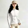 Jaqueta de Pilates Yoga Cintura Curta Emagrecedora Roupa Esportiva Manga Longa Cardigã Gola Alta Zíper Roupa Fitness Top para Corrida