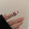 Dulce Cool Cool Cool Cool Personalidad Irregular Hueco Anillo de Superficie Curvada Pareja Diseño Nicho Anillo de Metal de Alta Textura Anillo Anillo Anillo