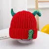 Gorro de Felpa 3D de Dinosaurio para Niños para Otoño e Invierno, para Niños y Niñas, Protector de Orejas, Forro de Felpa, Gorro de Lana Tejido Engrosado para Niños de Edad Media, Moderno
