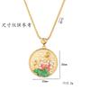 Collar para Mujer Estilo Coreano y Japonés Retro Esmalte Flor de Loto Colgante Oro Arena Vietnamita Collar Similar al Estilo Xiaohongshu Accesorio de Collar