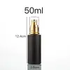 Frasco de Loção de Vidro Preto Personalizado à Prova de Luz Tipo Bomba Frasco Borrifador Hidratante Portátil Frasco Dosador de Sérum Cosmético