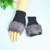 Yifan Guantes de Punto Cortos de Media Dedos Cuadrados Pequeños Estilo Coreano de Piel Cálidos para Estudiantes de Exterior Otoño e Invierno