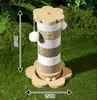 Rascador de sisal para gatos de colores, estructura de escalada para gatos de cartón corrugado bicolor, juguete para gatos, poste de escalada de madera, venta al por mayor transfronteriza de mascotas