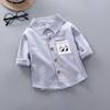 Camisa de manga comprida para meninos Xadrez top de primavera para bebê cardigã infantil roupa infantil estilo ocidental camisa de lapela infantil primavera e outono