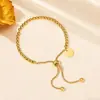Pulsera de Acero de Titanio Dongguan con Etiqueta de Tirar Ajustable Joyería de Acero Inoxidable de Alta Gama de Verano Sin Decoloración para Mujeres