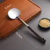 Espátula de Acero Inoxidable para Champiñones para Uso Diario, Mango de Madera Extendido Antideslizante Engrosado Resistente a Altas Temperaturas Juego de Utensilios de Cocina para el Hogar