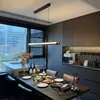 Lámpara colgante minimalista para restaurante, 6 nuevas luces lineales de barra de mostrador, accesorios de iluminación de alta gama para mesa de isla, acero al carbono