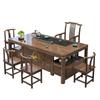 Nueva combinación de mesa y silla de té chinas, mesa de té de madera maciza para el hogar, mesa de oficina, una mesa, cinco sillas, mesa de té de kung fu, traje uno