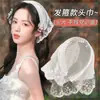 Diadema Triangular Cintas de Encaje Francés Retro Pastoral Blanca Dulce Diadema Accesorios para el Cabello Pañuelo Protección Solar de Verano