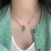 "Paraíso da Maçã Verde" Colar de Miçangas Maçã Verde Fresca Dopamina de Verão Acessórios Femininos de Estilo Nicho Menina