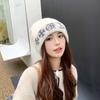 Gorro de Lana Tejido con Patrón de Copo de Nieve Marrón Cabeza Grande para Mujer Otoño e Invierno Holgado Cálido Coreano Gorro Frío para Hombre