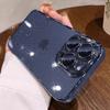 Adecuado para funda de teléfono móvil Apple 18Promax, Polvo de purpurina de cielo estrellado galvanizado, Funda transparente Iphone17, Película de 16 lentes, Paquete completo