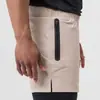 Shorts Esportivos Masculinos Slim Fit Casuais Justos de Seda Gelada Finos de Secagem Rápida para Corrida, Fitness, Ciclismo com Bolsos para Jogging