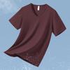 Playera Modal de Manga Corta para Hombre de Secado Rápido, Seda de Hielo Fresca, Top de Cuello en V Fresco, Antibacterial, Antiácaros, Camiseta Básica de Verano de Media Manga