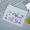 Estojo de Lápis com Zíper Desenho Animado Fofo, Estojo para Zíper PE, Bolsa de Armazenamento Transparente à Prova d'Água A4, Material de Papelaria para Escritório, Bolsa de Vedação