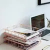 Organizador de archivos A4 de metal hierro almacenamiento de oficina archivo Carpeta azul superpuesta almacenamiento Azul