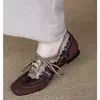 2026 Nuevos Zapatos Pequeños de Cuero Estilo Británico, Zapatos Planos Estilo Old Money, Zapatos Planos de Encaje Versátiles y Modernos para Mujer