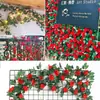 Enredaderas de Rosas Artificiales, Flores Falsas, Enredaderas Decorativas para Tubos de Aire Acondicionado de Sala de Estar, Decoración de Sistema de Calefacción, Enredaderas de Flores Artificiales de Seda de Plástico