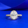 Joyería Mu Jing Transmisión en Vivo Nuevo Anillo de Moda Clásico de Alta Gama Ovalado con Diamante Blanco 7*9 de Plata Esterlina S925 para Mujer