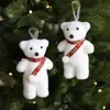 Adorno de Gorro Navideño de Osito, Colgante de Muñeco de Nieve de Espuma Blanca Navideña, Suministros Decorativos de Atmósfera Navideña para Ventas Transfronterizas