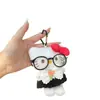 Vestido Suéter de Gatito Súper Lindo Estilo Japonés Gafas Hebilla de Corazón Kt Bolso Llavero Colgante Regalo para Mejor Amiga Disponible al por Mayor