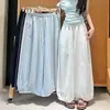 Moda de principios de otoño, nuevo estilo, pantalones casuales holgados de corte slim para mujeres petite, estilo casual con ribete de encaje con volantes y diseño de pierna ancha
