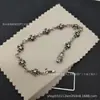 Pulsera de Flor de Cruz de Diamante Nuevo Ch Crowe Moda Retro Europea y Americana Tendencia Estilo de Pareja S925 Estándar Pulsera Delgada