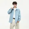 NASA SOBRE Chaqueta de Rayas Texturizada Holgada Nueva de Otoño para Hombre Abrigo Camisa Casual