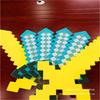 Espada de brinquedo Minecraft Eva Mosaico de espuma Brinquedo infantil Xiaolan Espada Adereços Spot Blue Sword Shape
