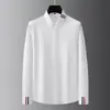 Camisa para Hombre Lujo Ligero Alta Gama Camisa de Manga Larga para Hombre Camisa Casual Cinta Tejida Ropa para Hombre Ropa Casual de Alta Calidad para Hombre