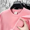 Camiseta de algodón puro de manga corta para verano para hombre, transpirable y de corte holgado, camiseta de cuello redondo para jóvenes y adultos de mediana edad, top versátil y moderno de color liso