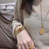 Jin Yan long não desbota ouro diy acessórios diamante Buda cabaça pingente colar pode ser aberto e fechado chinês suéter corrente