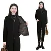 Moda Casual Otoño e Invierno Forro Polar Engrosado Traje de Dos Piezas para Mujer 2024 Nuevo Estilo Coreano Reductor de Edad Pana